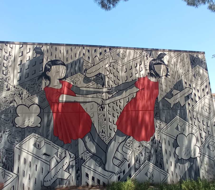 L'œuvre d'art de rue de Millo sur les murs de la Ginger Zone à Scandicci
