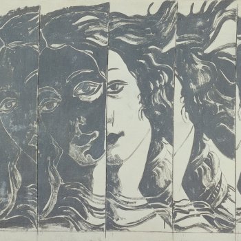 Giosetta Fioroni, Particolare della nascita di Venere, 1965, olio su tela, cm 100 x 200. Collezione Intesa Sanpaolo