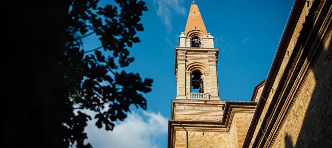 The bell tower of the Collegiate church of Santi Michele e Giuliano