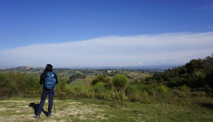 Trekking in the countryside of San Gimignano