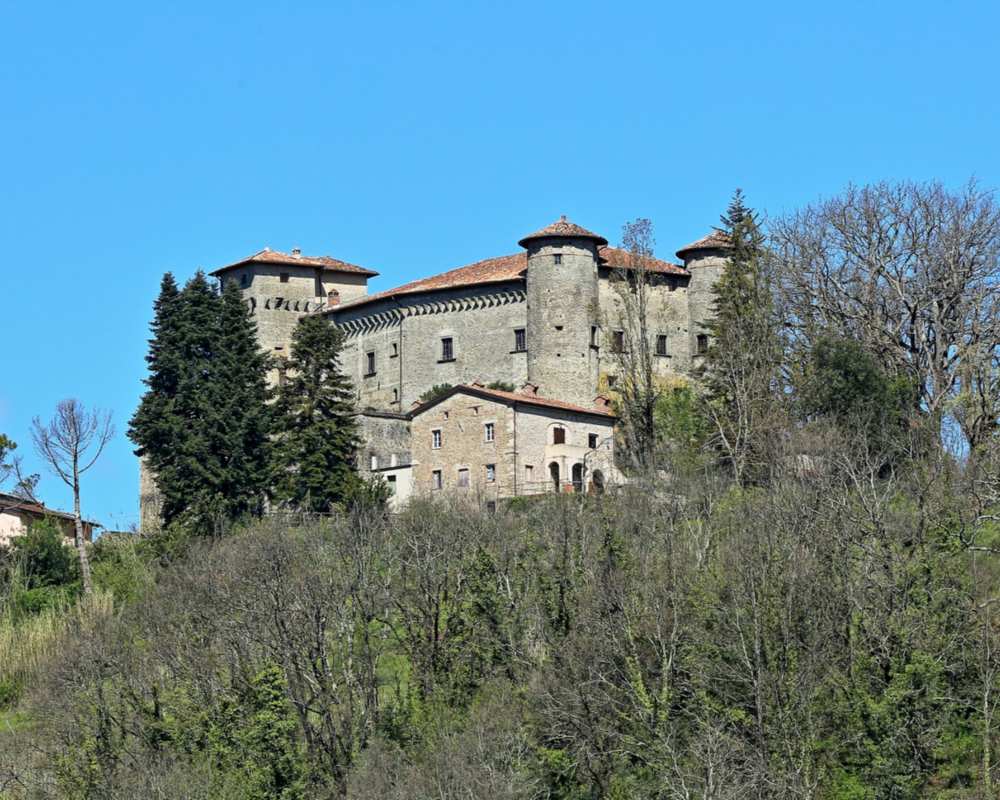 Blick auf die Burg Malaspina von Monti