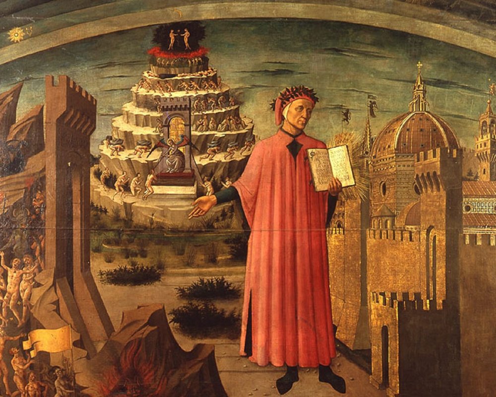 Ein Dante gewidmetes Gemälde im Dom zu Florenz