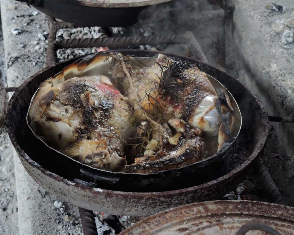 Lamb cooked in a testo