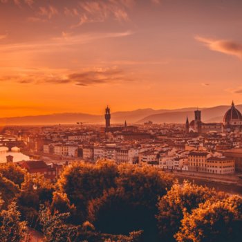Ein wunderschöner Sonnenuntergang in Florenz