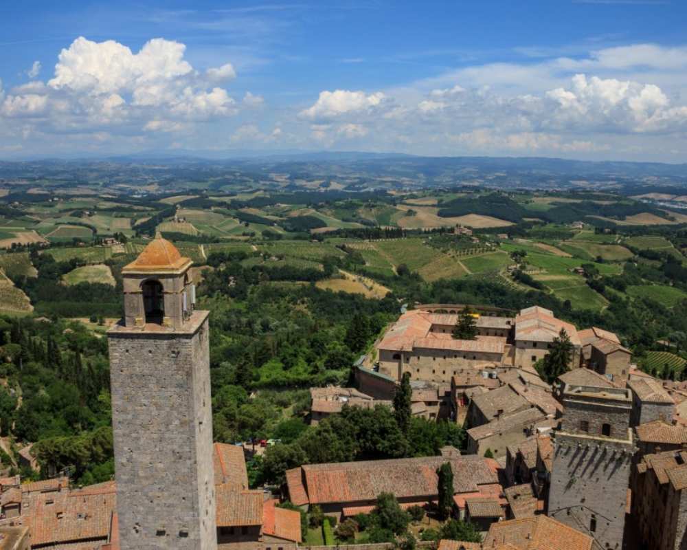 Gefällt Ihnen die Aussicht vom Torre Grossa in San Gimignano aus?