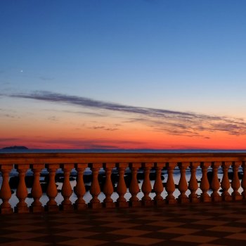 Livorno, terrazza Mascagni al tramonto
