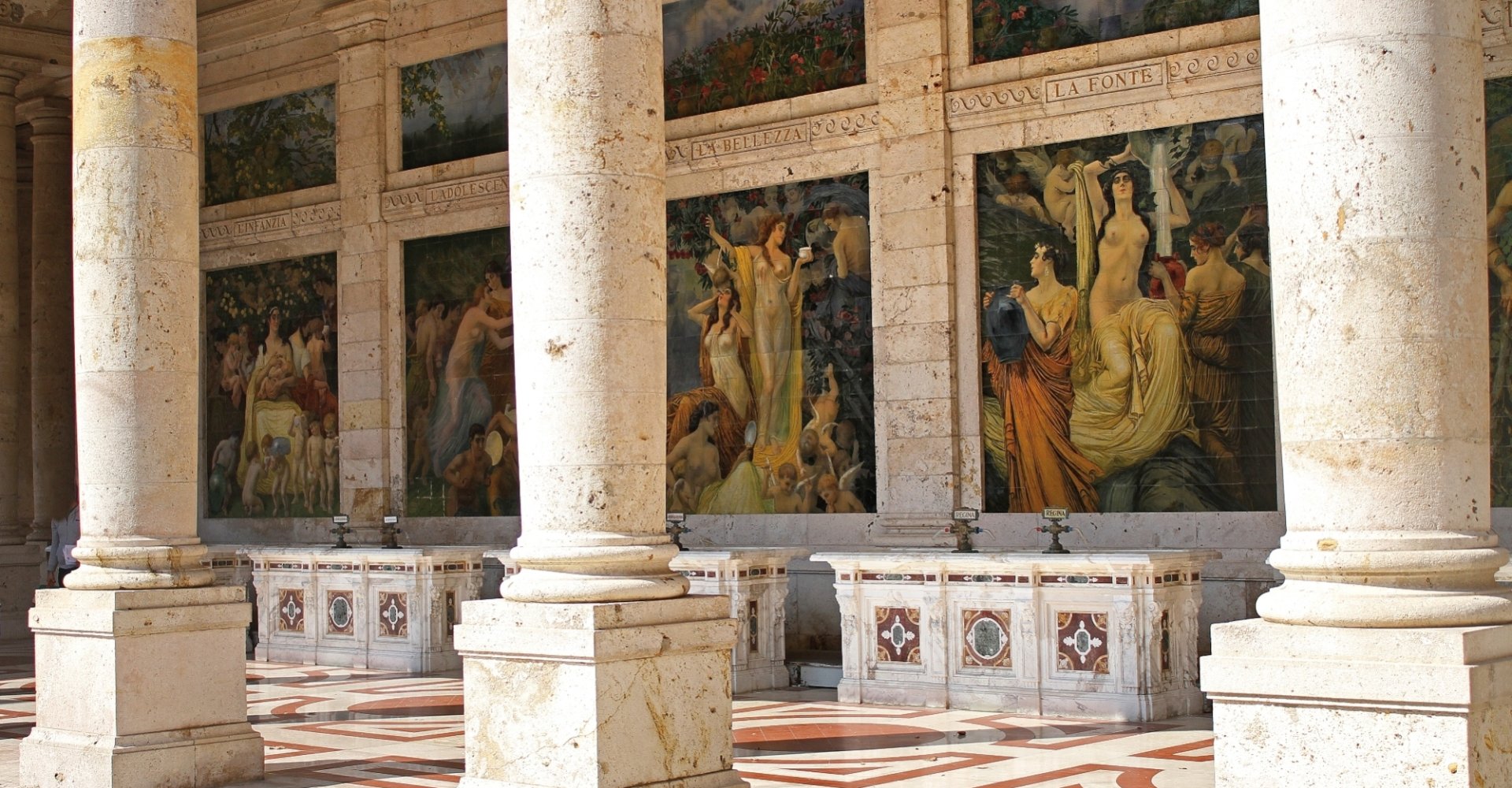 Termas Tettuccio en Montecatini Terme - Frescos de Basilio Cascella