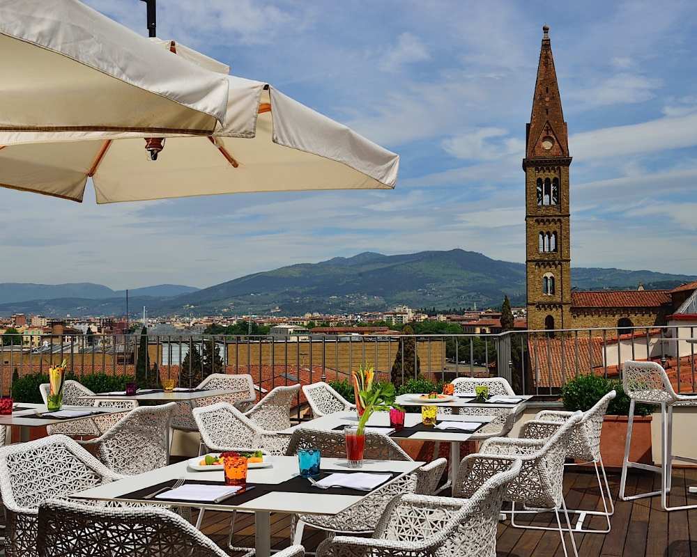 Ausblick von der Terrasse des Hotels Minerva