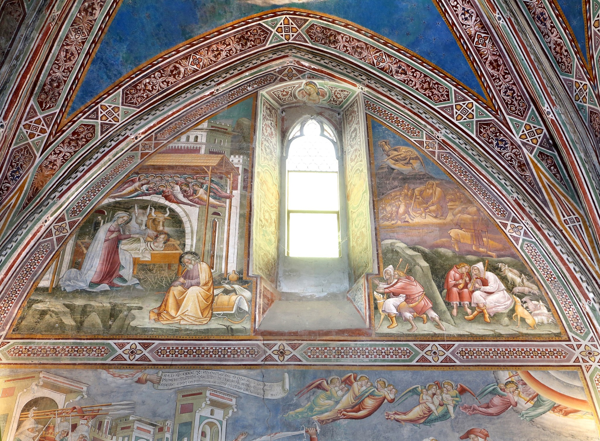 Detalle de los frescos, la Natividad