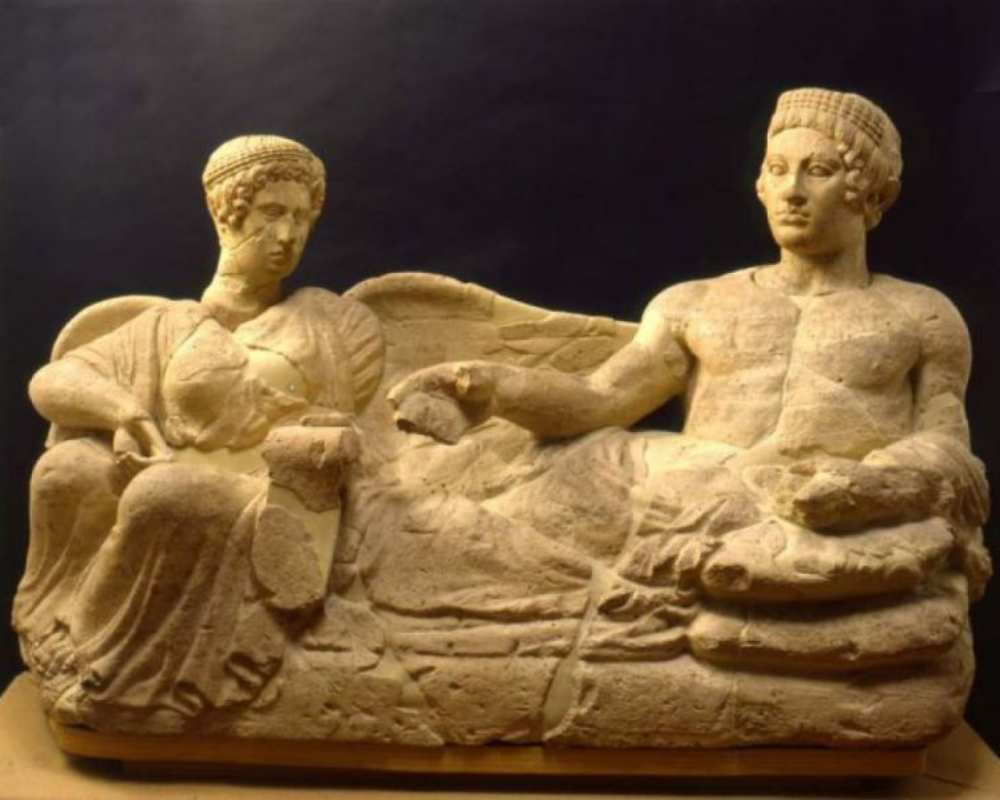 Archäologisches Museum Florenz - Deckel eines etruskischen Sarkophags