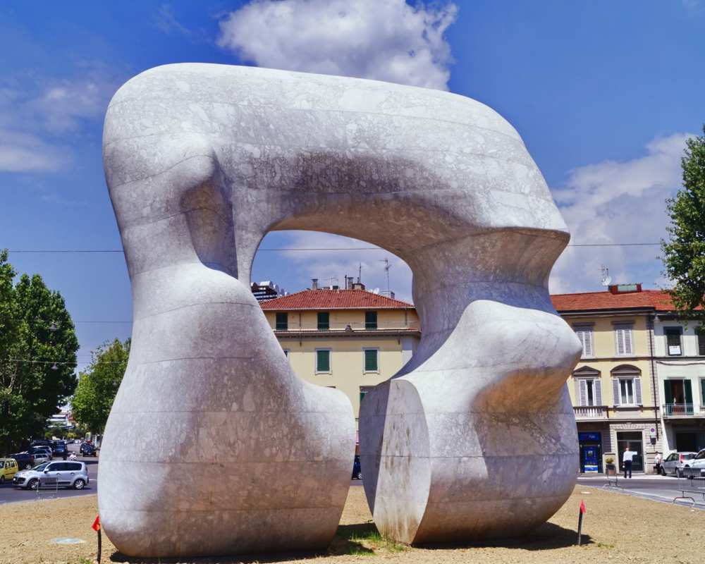 “Square Form with Cut” sculpture by Henry Moore