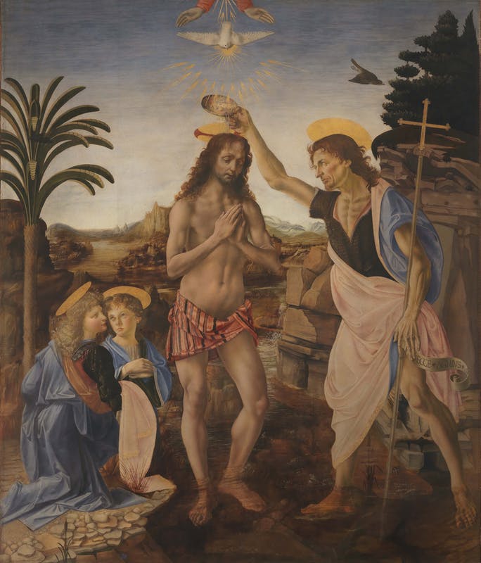 Le Baptême du Christ - Leonardo et Verrocchio