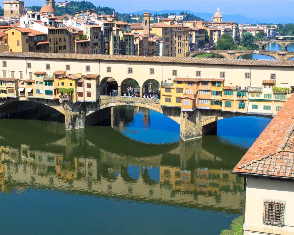 Ponte Vecchio and Vasari Corridor as seen from the Uffizi
