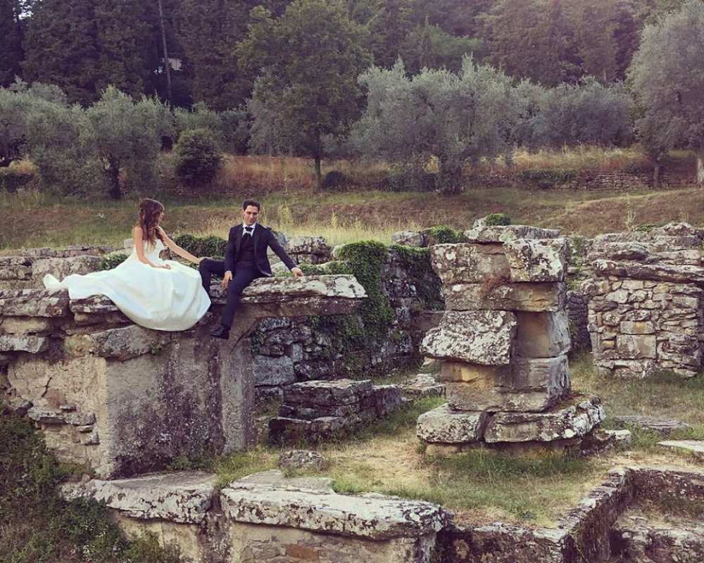 Un mariage de conte de fées dans le site archéologique de Fiesole
