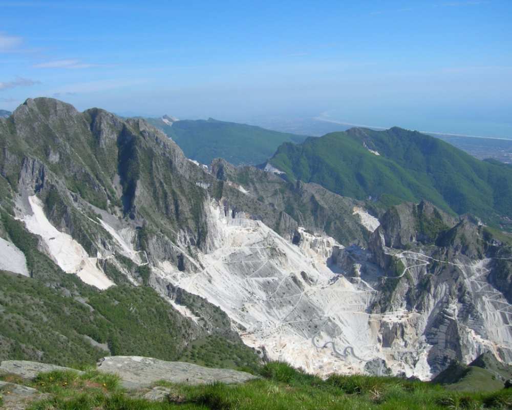The white marble of the Apuan Alps