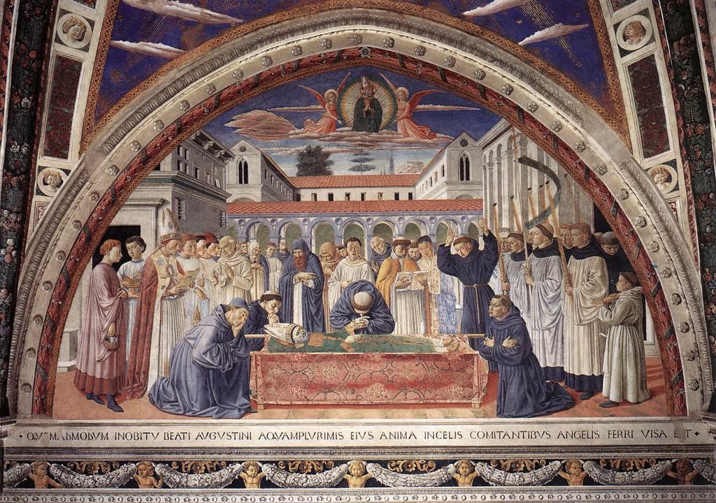 Détail du cycle de fresques « Histoires de la vie de saint Augustin » de Benozzo Gozzoli