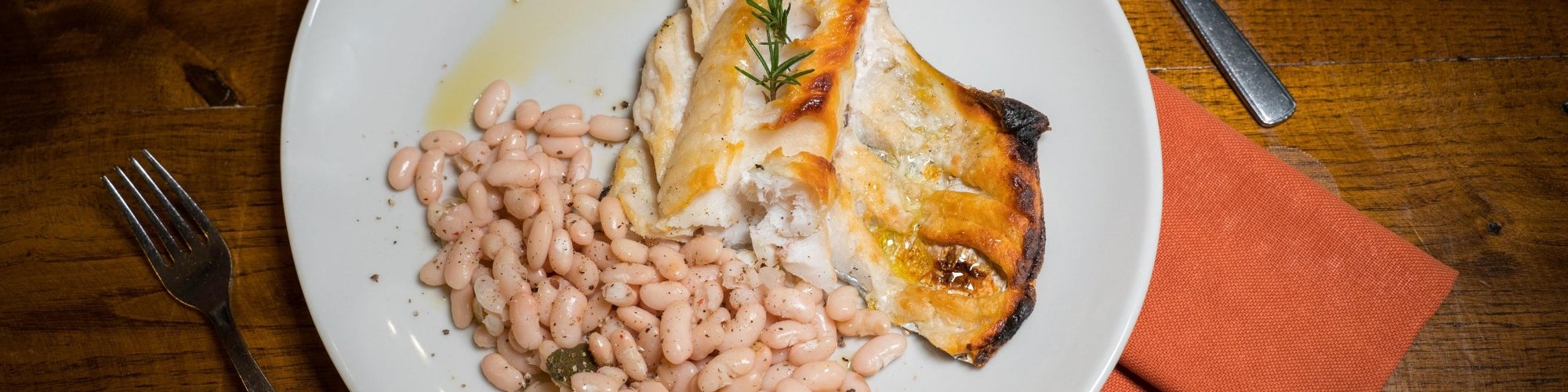 Sorana beans with grilled cod fish
